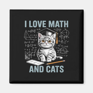 Math Katt Älskare Rolig Math Lärare Jag Älskar Mat Magnet