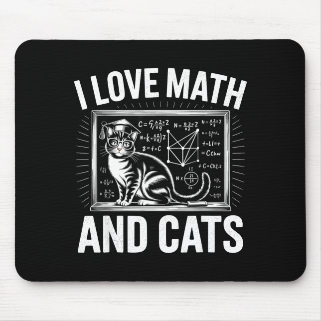 Math Katt Älskare Rolig Math Lärare Jag Älskar Mat Musmatta (Framsidan)
