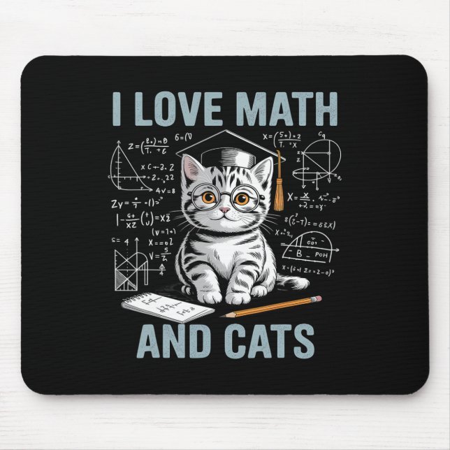 Math Katt Älskare Rolig Math Lärare Jag Älskar Mat Musmatta (Framsidan)
