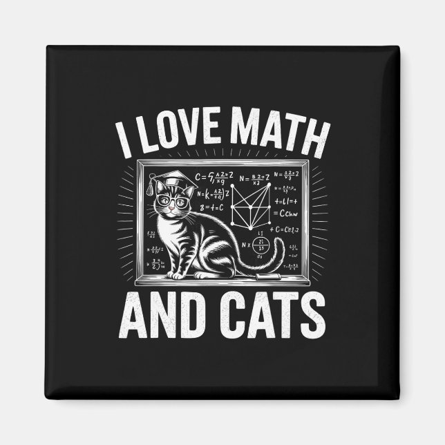 Math kattälskare rolig matematiklärare jag älskar  magnet (Framsidan)