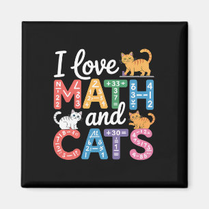 Math kattälskare Rolig matte lärare Jag älskar mat Magnet