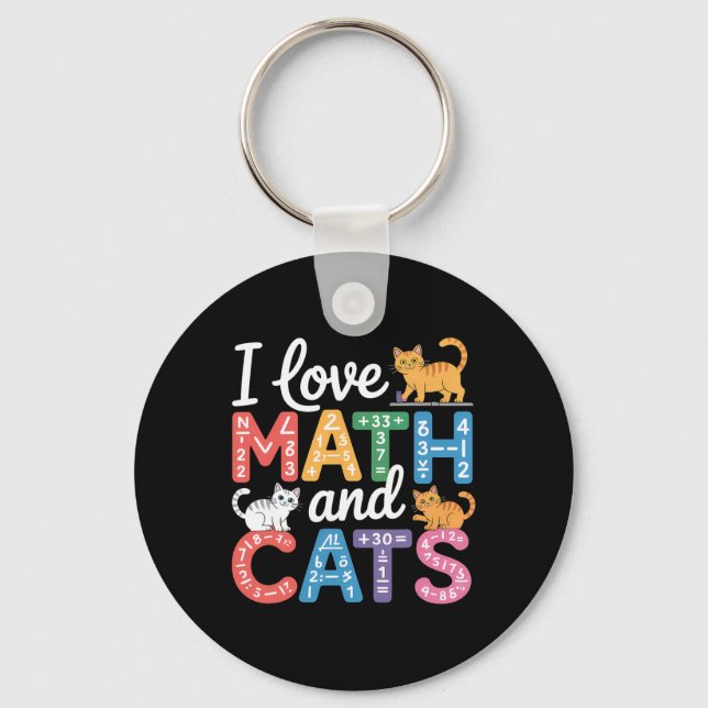 Math kattälskare Rolig matte lärare jag älskar mat Nyckelring (Framsida)