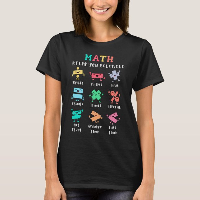 Math keeps you balanced t shirt (Framsida)