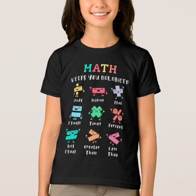 Math keeps you balanced t shirt (Framsida)