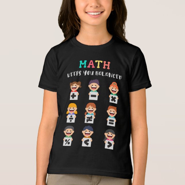 Math keeps you balanced t shirt (Framsida)