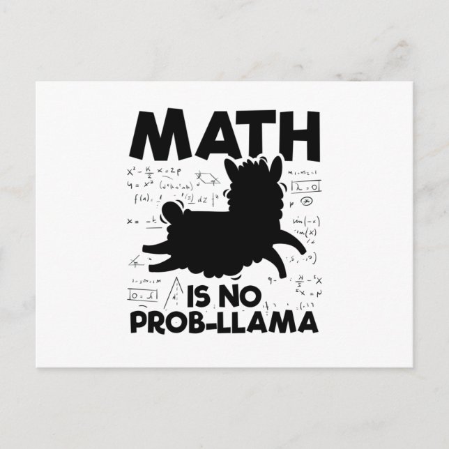 Math Lama | Mathematics Teacher School Gift Idea Vykort (Framsida)