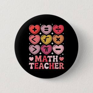 Math lärare Alla hjärtans dag Math Operation Symbo Knapp