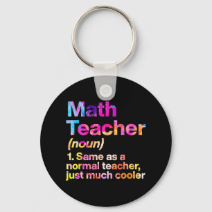 Math Lärare Definition Första Dag Tie Dye Tillbaka Nyckelring