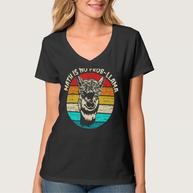 Math Llama Teacher Math är inte Prob Llama T Shirt (Framsida)