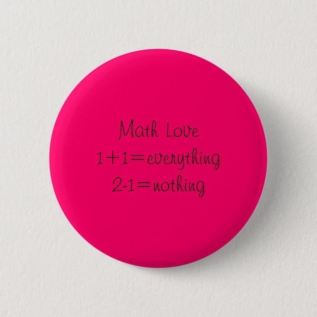 Math Love1+1=everything2-1=nothing Knapp (Framsida)