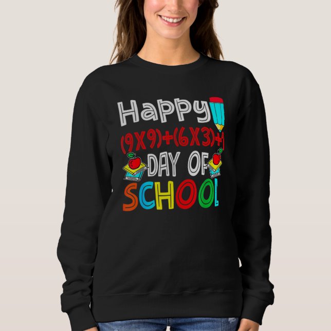 Math Lycklig 100 dagars skollärare 100 dagar T Shirt (Framsida)