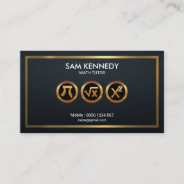 Math Math-ikon i magnifika Guld symboler Math-tuto Visitkort