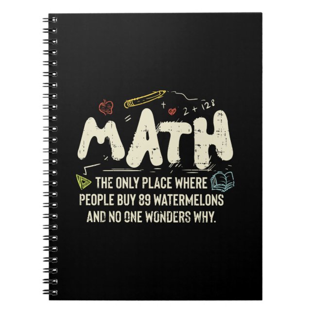 Math Mathematics Math Teacher Gift Anteckningsbok (Framsidan)