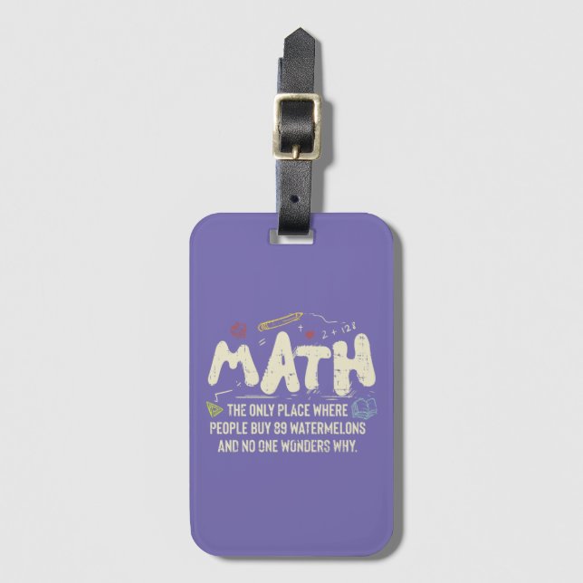 Math Mathematics Math Teacher Gift Bagagebricka (Framsida vertikal)