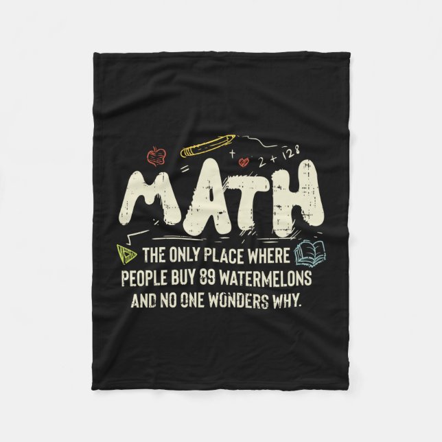 Math Mathematics Math Teacher Gift Fleecefilt (Framsidan)