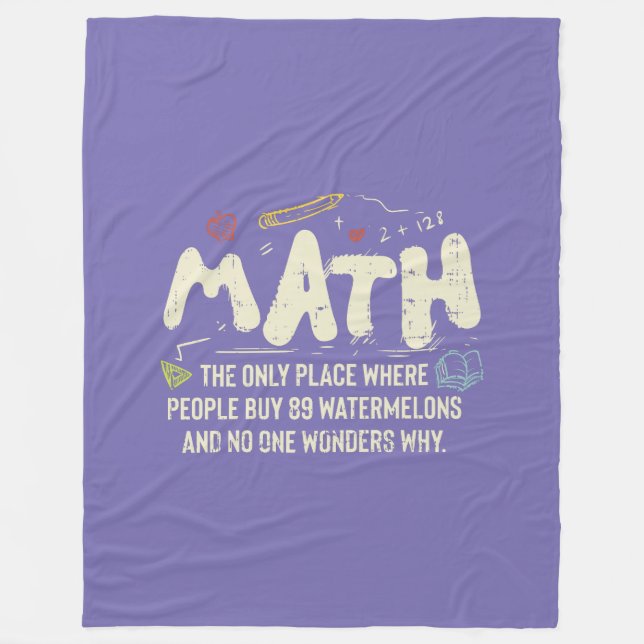 Math Mathematics Math Teacher Gift Fleecefilt (Framsidan)
