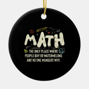 Math Mathematics Math Teacher Gift Julgransprydnad Keramik