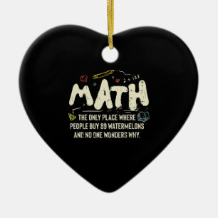 Math Mathematics Math Teacher Gift Julgransprydnad Keramik