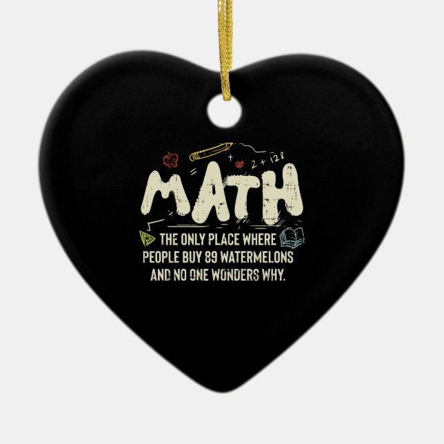 Math Mathematics Math Teacher Gift Julgransprydnad Keramik (Framsidan)