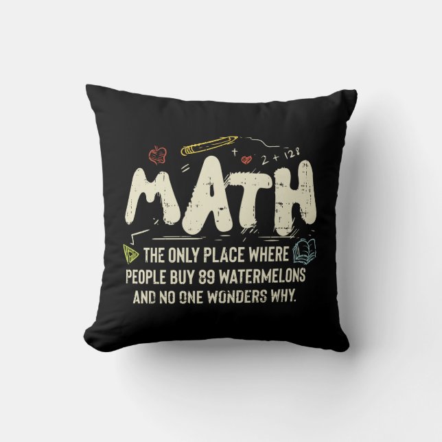 Math Mathematics Math Teacher Gift Kudde (Framsida)