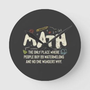 Math Mathematics Math Teacher Gift Rund Klocka