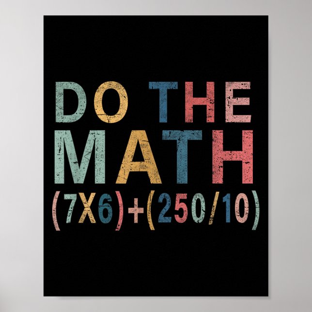 Math Meme Funny Gift For Teacher, Student Men Wome Poster (Framsidan)