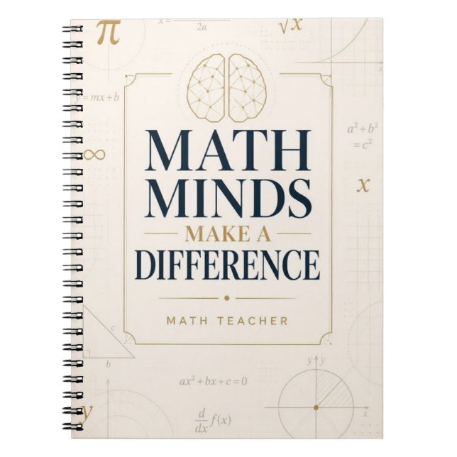 Math Minds gör skillnad Inspirerande lärare Anteckningsbok (Framsidan)