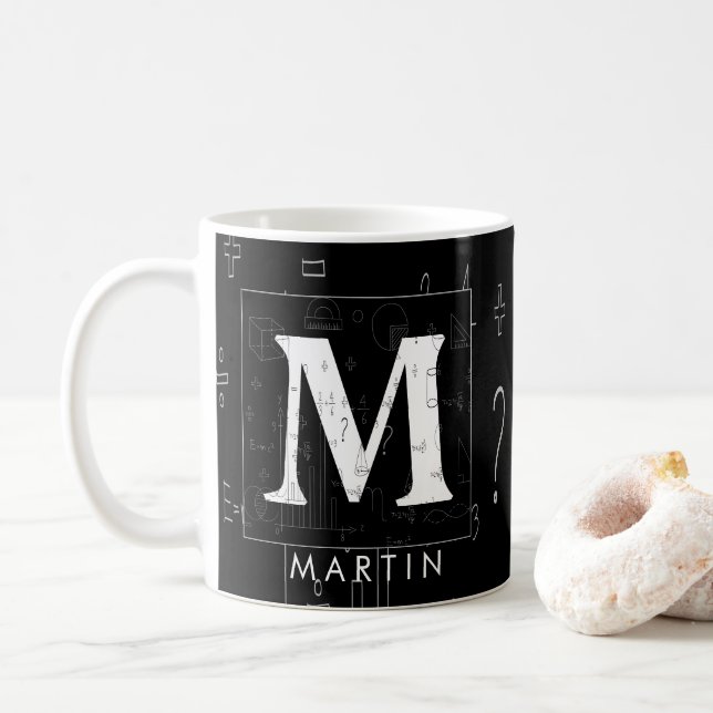 Math Monogram - Bokstav M Kaffemugg (Med munk)