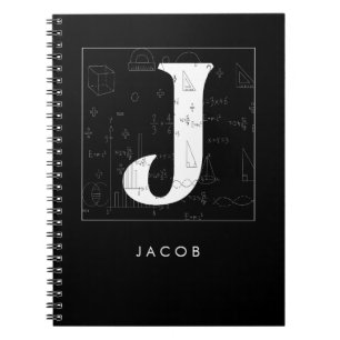 Math Monogram - Brev J Anteckningsbok