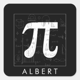Math Monogram - Pi-symbol Fyrkantigt Klistermärke