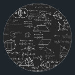 Math mönster science Sketch teckning geek morsa Runt Klistermärke<br><div class="desc">Math mönster science school sketch teckning geek matematics geometry svartboard</div>