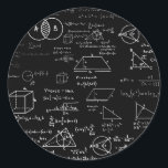Math mönster science Sketch teckning geek morsa Runt Klistermärke<br><div class="desc">Math mönster science school sketch teckning geek matematics geometry svartboard</div>