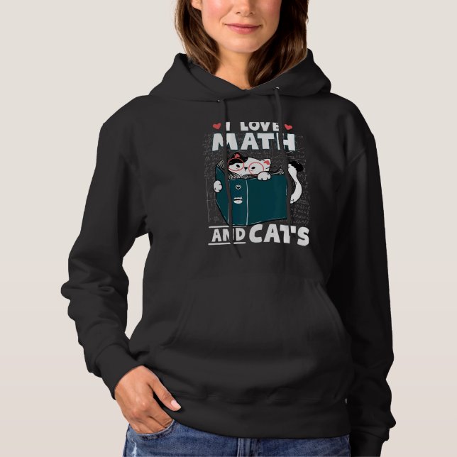 Math Nerd Math Teacher Cat I Kärlek Math and Cats T Shirt (Framsida)