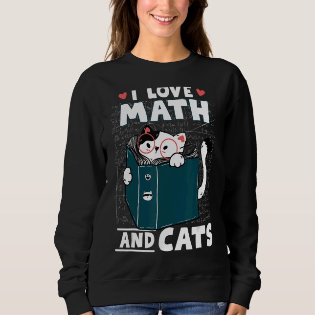 Math Nerd Math Teacher Cat I Kärlek Math and Cats T Shirt (Framsida)