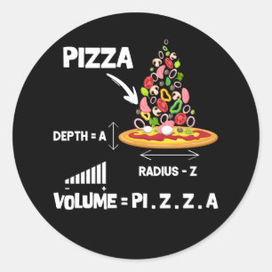 Math Nerd Pizza Älskare Volume Formula Geek Math T Runt Klistermärke