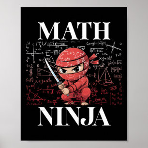 Math Ninja Algebra Kalkyl Matematik Student Lärare Poster