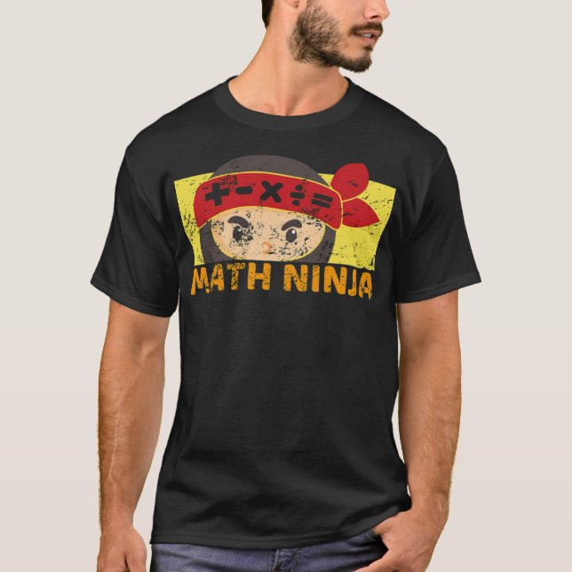 Math ninja skolalgebra citerar roliga barn t shirt (Framsida)