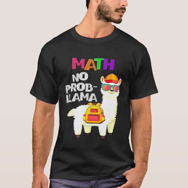 Math No Prob Lama Första Skoldagen T Shirt (Framsida)