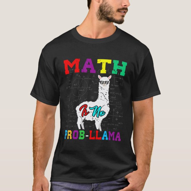 Math Nörd Lama Djurälskare  Idé Math T Shirt (Framsida)