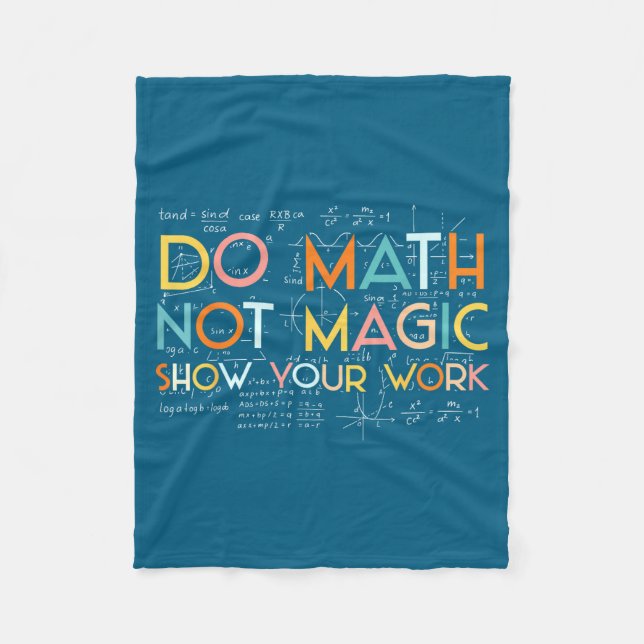 Math Not Magic Visa arbetsillustration Fleecefilt (Framsidan)