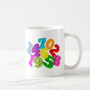 math numrerar i färg kaffemugg