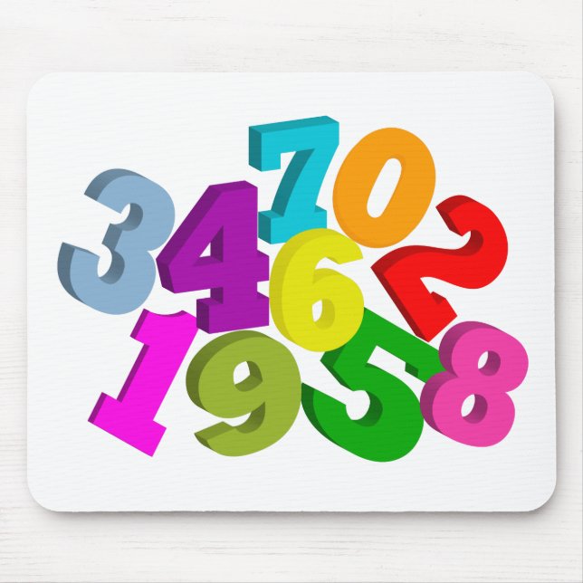 math numrerar i färg musmatta (Framsidan)