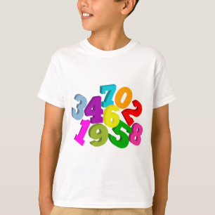 math numrerar i färg t shirt
