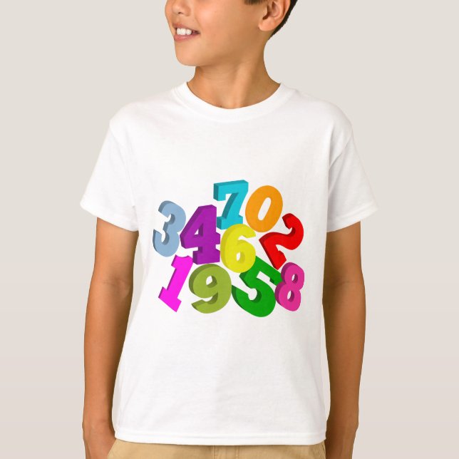 math numrerar i färg t shirt (Framsida)