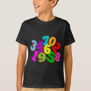 math numrerar i färg tee shirt