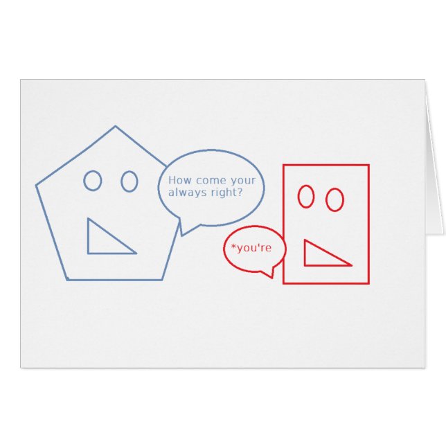 Math- och engelskavits hälsningskort (Framsidan Horizontal)