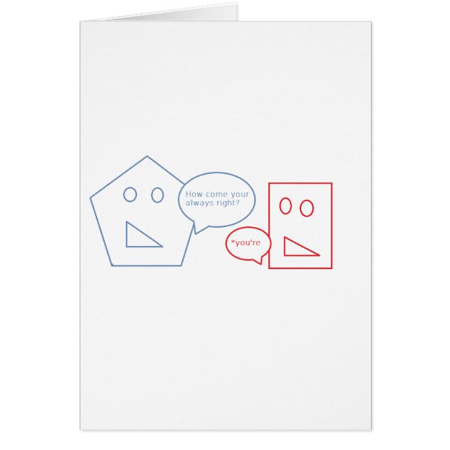 Math- och engelskavits hälsningskort (Framsidan)