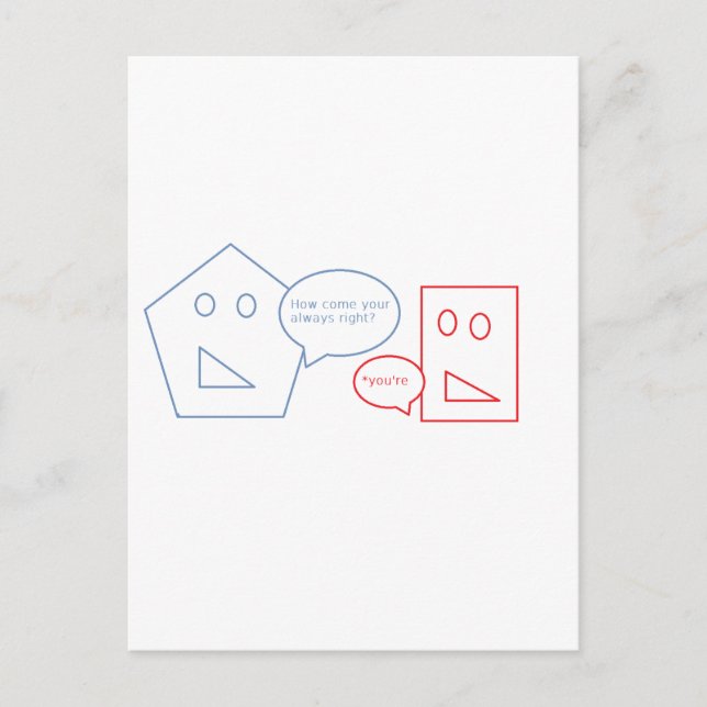 Math och English Pun Vykort (Framsida)