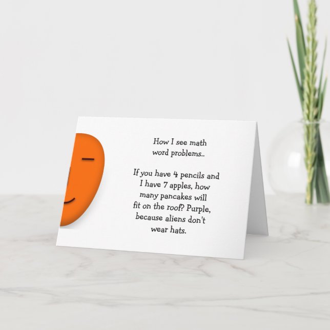 Math Ord Problems Funny Math Joke Teacher Humor Kort (Framsida)