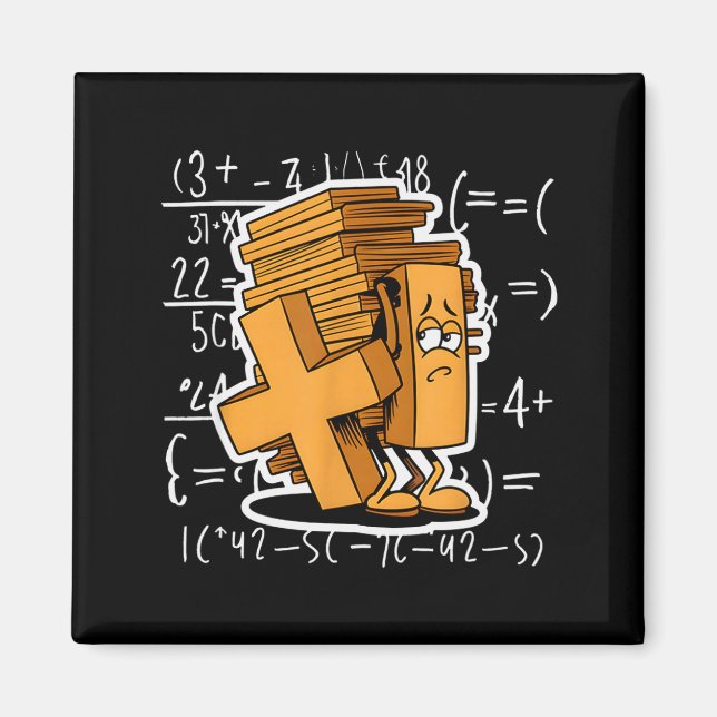 Math Overload Funny Equation Cartoon  Magnet (Framsidan)